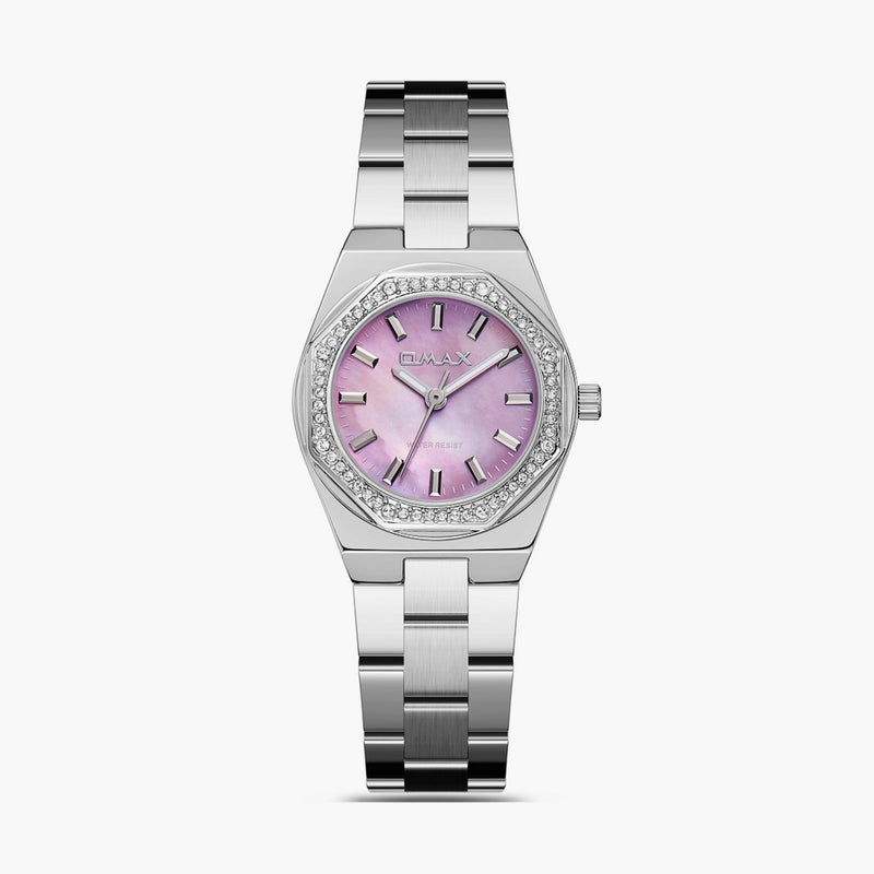 OMAX ساعة أومكس فضية أنالوج للنساء - Image 1